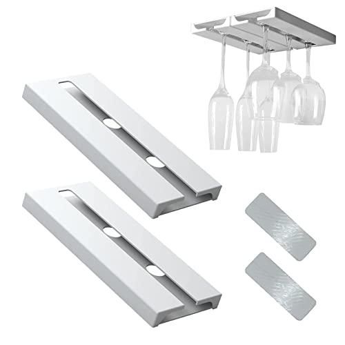 LIANCHEN 2 Pcs Punschfreies Weinglasregal Plastik Kitchen Weinglas Schiene Gläserhalter Hängender Weinglashalter Passend für die meisten Körbchengrößen Getränkehalter für Bar Küche Esszimmer (B) von LIANCHEN