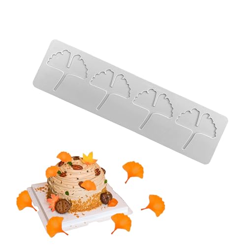 LIANCHEN 4 Löcher Blätter Silikonform Blatt Kuchen-Spitzenform Silikon-Fondant-Spitzenmatte Silicone Fondant Lace Mat Candy Mold für Zuckerpaste, Kuchen, Molekulare Küche, Schokolade (A) von LIANCHEN