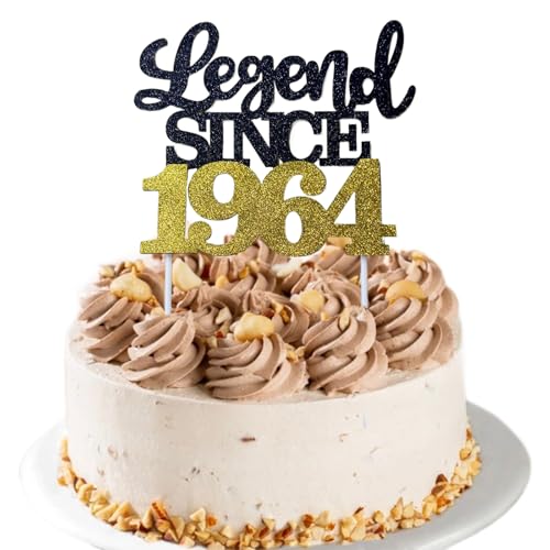 LIANRISES Legend SINCE 1964 Tortendeko 60 Geburtstag Mann Cake Topper 60 Geburtstag Tortendeko 60 Geburtstag Frau Mann Cake Topper 60. Geburtstag Schwarz und Gold von LIANRISES