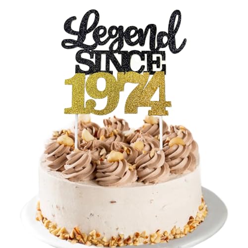 LIANRISES Legend SINCE 1974 Tortendeko 51. Geburtstag Mann Tortendeko 51 Geburtstag Frau Cake Topper 51 Geburtstag Mann 51st Birthday Cupcake Toppers Tortenaufleger 51 Schwarz und Gold von LIANRISES