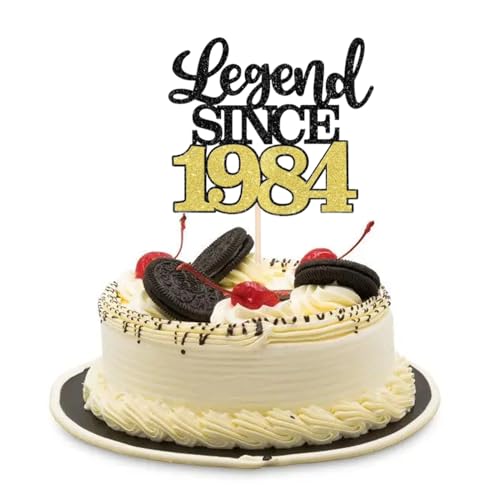 LIANRISES Legend SINCE 1984 Tortendeko 40 Geburtstag Mann Cake Topper 40 Geburtstag Tortendeko 40 Geburtstag Frau Mann Cake Topper 40. Geburtstag Schwarz und Gold von LIANRISES