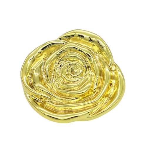 LIBERGA 20 Stück Rosenknöpfe Aus Metall Mit Schaft, Knöpfe In Blumenform Für Damen Kleidung Strickjacken Mäntel Bastelprojekte, Golden, 18mm von LIBERGA