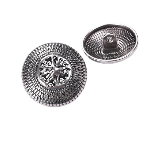 LIBERGA 20 Stück Runde Knöpfe mit Schaft, Modischer Metallknopf für Kleidung Strickjacken Mäntel Bastelprojekte, Silber, 15mm LIBERGA 20 Stück Runde Knöpfe mit Schaft, Modischer Metallknopf für Kleidung Strickjacken Mäntel Bastelprojekte, Silber, 15mm von LIBERGA