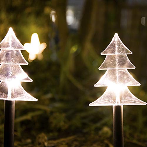 5 Pcs Solar Weihnachtslichter Außen, Solar Lichterkette Außen LED Garten Leuchtstäbe Stern Acryl Sterne Gartenstecker Balkon Weihnachts Deko Außen für Garten, Bäume, Terrasse, Hochzeit von LICHENGTAI