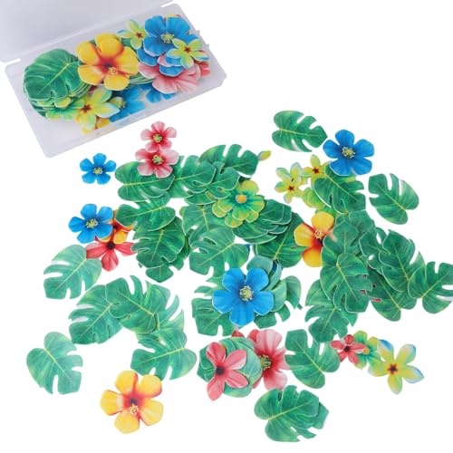 LICHENGTAI 83 Stück Essbares Oblatenpapier Kuchendekoration, Blumen Schildkrötenblatt Cupcake Dekoration DIY Kuchendekoration für Geburtstagsfeiern Hochzeit Babyparty Jubiläum von LICHENGTAI