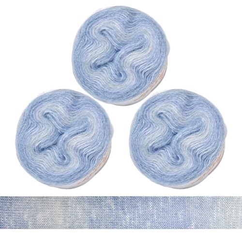 LICHENGTAI Buntes Baumwollgarn, 50g Wolle Warm Toned Stricken Handstrickgarn 3 Rolle Mohair Garn mit Farbverlauf Mehrfarbig Garn für Decke Überwürfe Kissen Babypuppenprojekte von LICHENGTAI