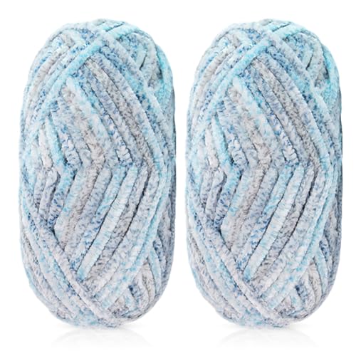 LICHENGTAI Chenille Garn, Polyester Chenille Samt Garn Chenille Häkeln DIY Schal HandCrafts Soft Webgarn 100g/Rolle Super Chunky Chenille Garn für Häkeln und Stricken von LICHENGTAI