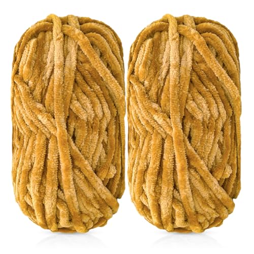 LICHENGTAI Chenille Garn, Polyester Chenille Samt Garn Chenille Häkeln DIY Schal HandCrafts Soft Webgarn 100g/Rolle Super Chunky Chenille Garn für Häkeln und Stricken von LICHENGTAI