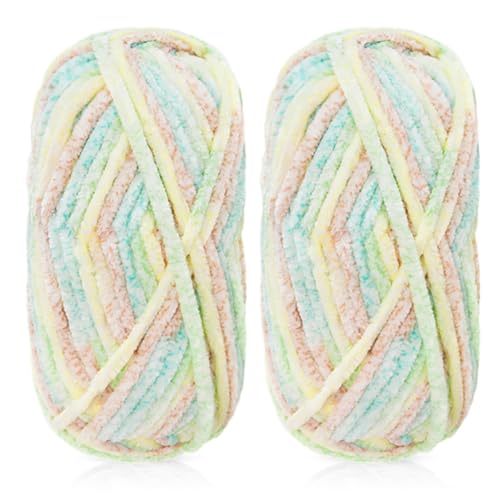 LICHENGTAI Chenille Garn, Polyester Chenille Samt Garn Chenille Häkeln DIY Schal HandCrafts Soft Webgarn 100g/Rolle Super Chunky Chenille Garn für Häkeln und Stricken von LICHENGTAI