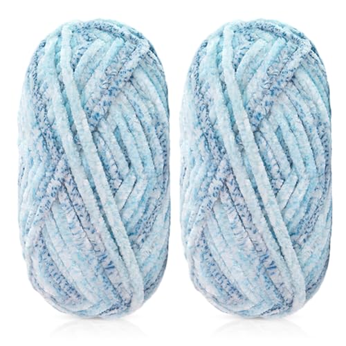 LICHENGTAI Chenille Garn, Polyester Chenille Samt Garn Chenille Häkeln DIY Schal HandCrafts Soft Webgarn 100g/Rolle Super Chunky Chenille Garn für Häkeln und Stricken von LICHENGTAI