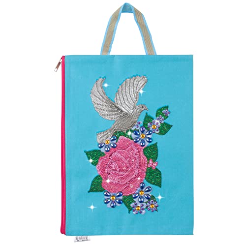 LICHENGTAI DIY Diamond Painting Handtasche, 5D Diamantgemälde Tragetasche Umhängebeutel Einkaufsbeutel Basteln Kinder Einkaufstasche Leinentasche Organizer Geschenk für Reisen, Picknick, Shopping von LICHENGTAI