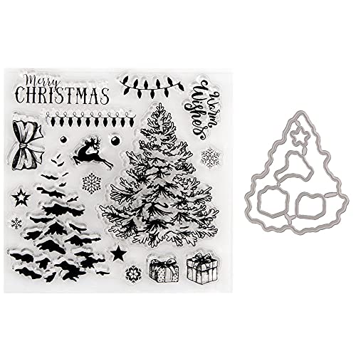 LICHENGTAI DIY Stanzschablonen Und Stempel Scrapbooking Stanzmaschine Schablonen Weihnachts Stanzformen Selbst Gestalten Und Silikonstempel Set Für DIY Scrapbooking, Kunsthandwerk, Stanzen von LICHENGTAI