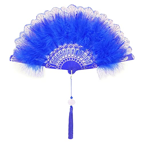 LICHENGTAI Faltbar Handfächer Feder Handfächer Faltfächer Klappfächer Vintage Tanzfächer Damen Fächer Tanzen Hand Fan für Hochzeit Geschenk Sommer Feste Party Fasching Kostüm Dekor von LICHENGTAI