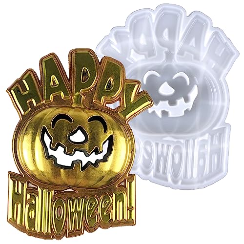 LICHENGTAI Halloween Silikonform Kürbis Harz Formen HAPPY Halloween Silikonformen Epoxidharz Formen Ornamente Geisterform Gießform für DIY Handwerk Heimdekoration von LICHENGTAI