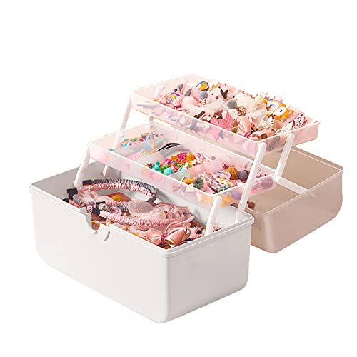 LICHENGTAI Kinder Haarschmuck Aufbewahrungs Kasten Craft Organizer Haarnadel Kopfschmuck Ringe Ohrringe Halsketten Schmuckschatulle Geburtstag Geschenk für Frauen und Mädchen von LICHENGTAI