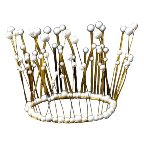 LICHENGTAI Krone Kuchen Topper, Legierung Crown Cake Topper Tortenblumensträuße Perlenkrone Torten Dekoration Krone Deko Aufsätze für Kinder und Erwachsene von LICHENGTAI