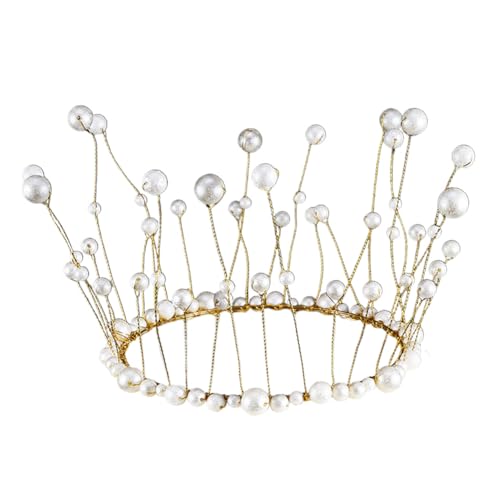 LICHENGTAI Krone Kuchen Topper, Legierung Crown Cake Topper Tortenblumensträuße Perlenkrone Torten Dekoration Krone Deko Aufsätze für Kinder und Erwachsene von LICHENGTAI