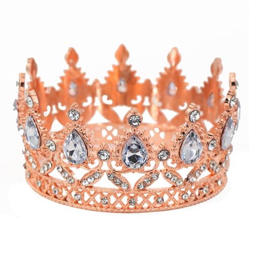 LICHENGTAI Krone Tortendeko, Vintage King Prinzessin Strass Krone Kuchen Topper Dekoration Wiederverwendbare Cake Topper Tortendeko für Geburtstag Party Hochzeit Kuchen Prinzessin Kopfschmuck Zubehör von LICHENGTAI