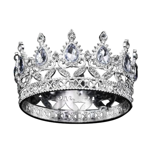 LICHENGTAI Krone Tortendeko, Vintage King Prinzessin Strass Krone Kuchen Topper Dekoration Wiederverwendbare Cake Topper Tortendeko für Geburtstag Party Hochzeit Kuchen Prinzessin Kopfschmuck Zubehör von LICHENGTAI