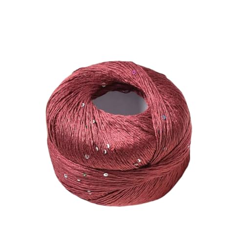 LICHENGTAI Paillettengarn, 100g Garn mit Pailletten Baumwolle und Polyester Glitzergarn Mehrfarbiges Garn zum Stricken Häkeln und Basteln für Häkelkleider Pullover Mütze von LICHENGTAI