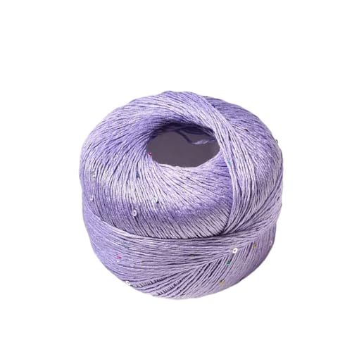 LICHENGTAI Paillettengarn, 100g Garn mit Pailletten Baumwolle und Polyester Glitzergarn Mehrfarbiges Garn zum Stricken Häkeln und Basteln für Häkelkleider Pullover Mütze von LICHENGTAI