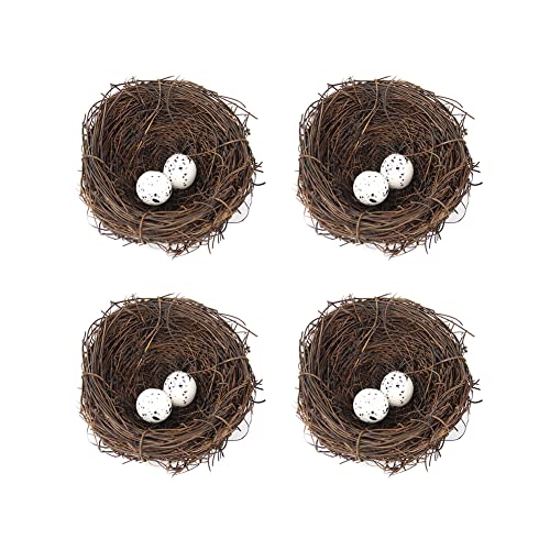 LICHENGTAI Rattan Ostern Vogelnest Deko mit Eiern, Künstliches Osternest mit Vogelnest, Zubehör für Ostern, Basteln, Heimdekoration Ornamente für Zuhause, Oster Party, Foto Requisiten, Bastelbedarf von LICHENGTAI