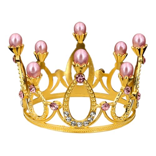 LICHENGTAI Tortendeko Vintage Perlen Krone Geburtstag Kuchen Wiederverwendbare Kuchendeko Cake Topper Prinzessin Kopfschmuck Zubehör Pearl Krone Tortendekoration für Kinder Mädchen Frauen Damen von LICHENGTAI