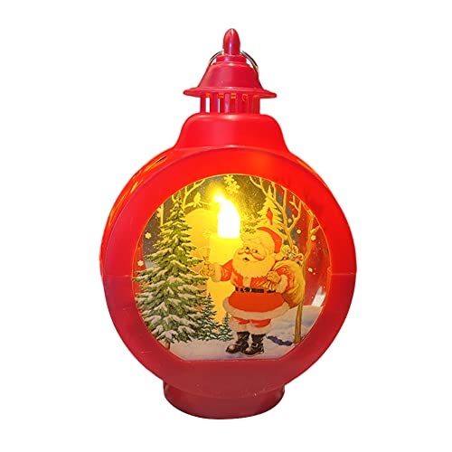 LICHENGTAI Weihnachtsschneekugel Laterne LED Beleuchtete Weihnachtslaterne Glitzernde Wasserlaterne Lampe Weihnachtsdekoration Geschenk LED Nachtlicht Hängelampe Desktop Ornament Warmes Licht von LICHENGTAI