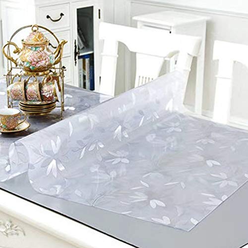 LCG Wasserdichtes, ölbeständiges PVC-Platzset, weiche Glas-Tischdecke, Teetischmatte (transparent, 1 mm) (Farbe: Cosmos 1 mm) von LICHONGGUI