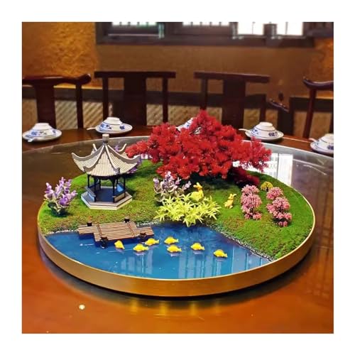 LICONG-2020 Tischdekoration Hotel-Drehtisch, chinesischer Stil, simulierte Bonsai-Landschaft, dekorative simulierte Blumen-Landschaftsdekoration Runder Tisch mit künstlicher Landschaft LICONG-2020 Tischdekoration Hotel-Drehtisch, chinesischer Stil, simulierte Bonsai-Landschaft, dekorative simulierte Blumen-Landschaftsdekoration Runder Tisch mit künstlicher Landschaft von LICONG-2020