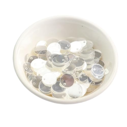 1 Packung 15 mm klare Pailletten, flache, runde, matte Spangle-Pailletten, Festival-Pailletten, Nähen, Hochzeitsbasteln, DIY-Material(Clear Crystal) von LIFABOLA