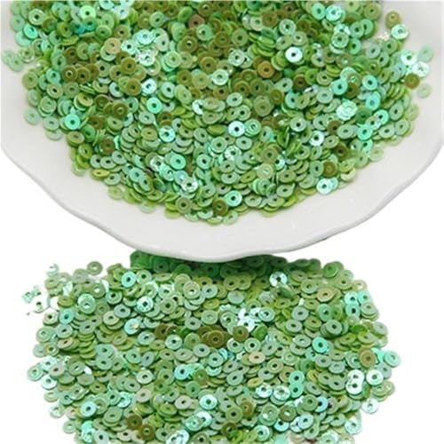 1 Packung Pailletten for Kleidung und Schmuck, 3 mm, 4 mm, 5 mm, 6 mm, flache, runde, lose Pailletten, blau, rot, schwarz, schillernde Spangles, flache Perlen(PaleGreen,4mm) von LIFABOLA