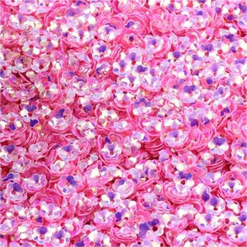 10 Stück 6 mm Blumen-Glitzer, lose Pailletten für DIY Konfetti Nägel Dekoration (Rose Gold, 10) von LIFABOLA