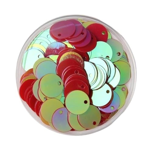 10 g Pailletten for kreativen Basteln, 10–30 mm flache, runde, lose Pailletten aus PVC, Pailletten for Kleidung, Schmuck, Nähen, Hochzeiten(Laser red,30mm) von LIFABOLA