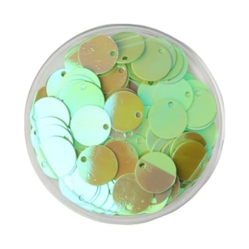 10 g Pailletten for kreativen Basteln, 10–30 mm flache, runde, lose Pailletten aus PVC, Pailletten for Kleidung, Schmuck, Nähen, Hochzeiten(Light green,30mm) von LIFABOLA