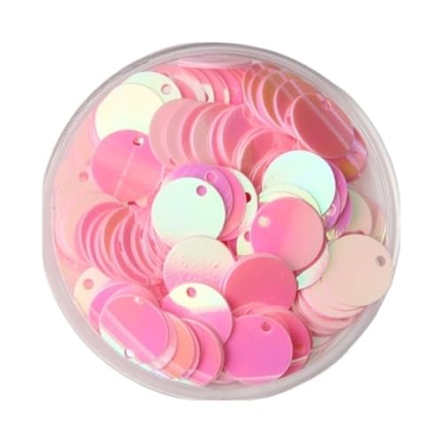 10 g Pailletten for kreativen Basteln, 10–30 mm flache, runde, lose Pailletten aus PVC, Pailletten for Kleidung, Schmuck, Nähen, Hochzeiten(Lightpink,15mm) von LIFABOLA