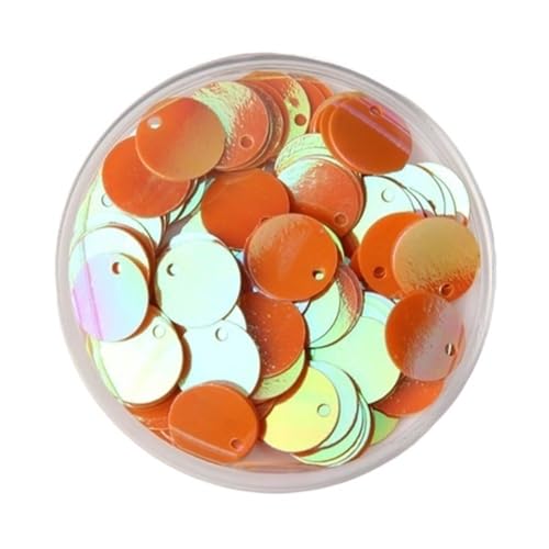 10 g Pailletten for kreativen Basteln, 10–30 mm flache, runde, lose Pailletten aus PVC, Pailletten for Kleidung, Schmuck, Nähen, Hochzeiten(Orange,30mm) von LIFABOLA