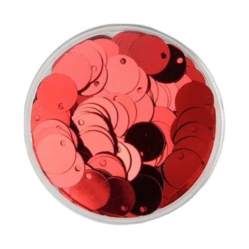 10 g Pailletten for kreativen Basteln, 10–30 mm flache, runde, lose Pailletten aus PVC, Pailletten for Kleidung, Schmuck, Nähen, Hochzeiten(Red,10mm) von LIFABOLA