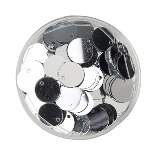 10 g Pailletten for kreativen Basteln, 10–30 mm flache, runde, lose Pailletten aus PVC, Pailletten for Kleidung, Schmuck, Nähen, Hochzeiten(Silver,25mm) von LIFABOLA