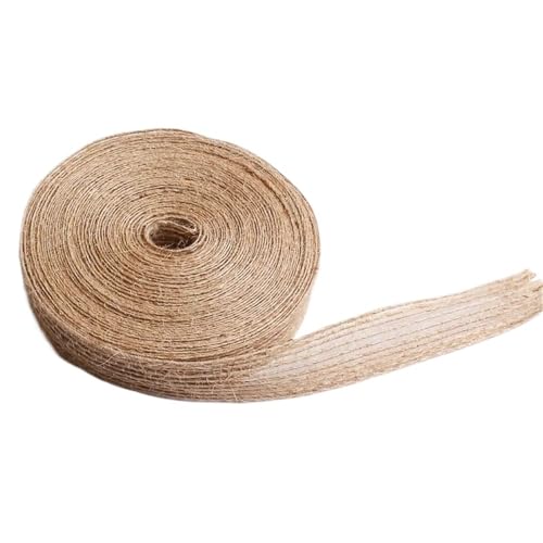 LIFABOLA 10 m natürliche Jute-Weihnachtsbandrolle, Schleifen-Geschenkband for selbstgemachte Vintage-Hochzeitskleidung, 1,5–4 cm Polyesterband(1.5cm x 10m) von LIFABOLA