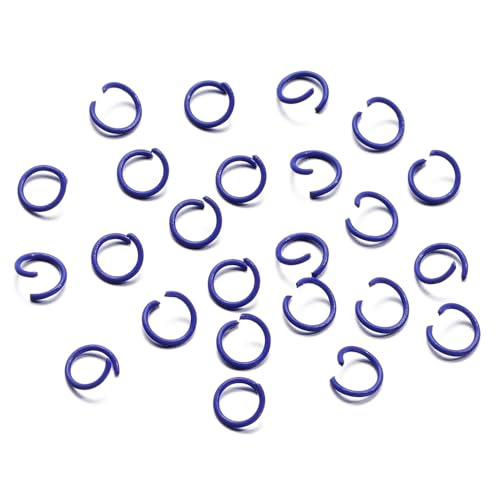 100 Stück 1,2 x 10 mm bunte offene Binderinge, Verbindungsringe for Schmuckherstellung, Bastelzubehör, handgefertigte Accessoires(Dark blue) von LIFABOLA