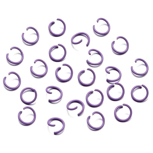 100 Stück 1,2 x 10 mm bunte offene Binderinge, Verbindungsringe for Schmuckherstellung, Bastelzubehör, handgefertigte Accessoires(Purple) von LIFABOLA