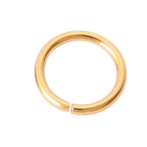 100 Stück geschlossene Schleife aus Edelstahl, geschlossener Biegeringverbinder for die DIY-Schmuckherstellung, Einzelschleifenverbinder(Gold,6mmx0.8mm) von LIFABOLA