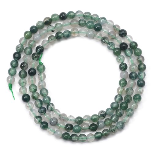 15''/Strang Schmuckherstellung DIY Runde Lose Perlen, Natürliche Achate Labradorit Quarz Kristall Stein Perlen 2 3 4mm(Grass agate,4mm) von LIFABOLA