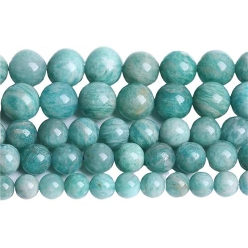 15" Tigerauge lose Perlen, runde Achate 4 6 8 10 12 14MM Perle zur Herstellung von Kunsthandwerksartikeln, blau rosa grüner Naturstein(Amazonite,10mm x 38) von LIFABOLA