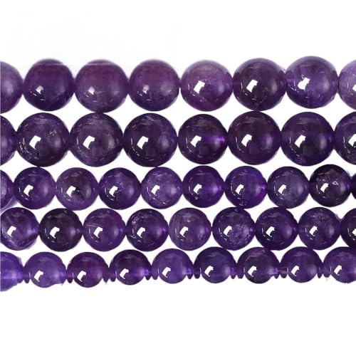 15" Tigerauge lose Perlen, runde Achate 4 6 8 10 12 14MM Perle zur Herstellung von Kunsthandwerksartikeln, blau rosa grüner Naturstein(Brazil Amethysts,12mm x 32) von LIFABOLA