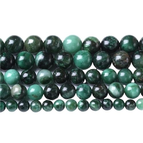 15" Tigerauge lose Perlen, runde Achate 4 6 8 10 12 14MM Perle zur Herstellung von Kunsthandwerksartikeln, blau rosa grüner Naturstein(Green Emerald,10mm x 38) von LIFABOLA