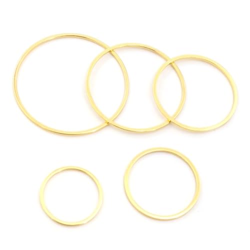 20 Stück 316 Edelstahl große Kreise für Goldringe, Ohrdraht, Anhänger, DIY-Schmuck, Camping-Gürtel, Hardware (Gold, 40 mm) von LIFABOLA