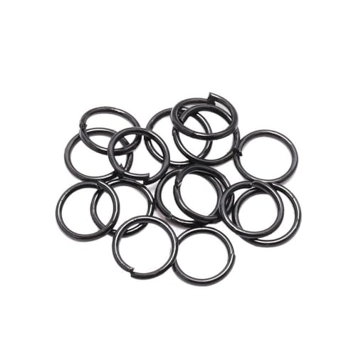 200 Stück 3 bis 20 mm bunte Spaltringe, offene Biegeringe, Verbinder for die Herstellung von DIY-Schmuck, Zubehör, Zubehör(Black,5mm x 0.7mm) von LIFABOLA