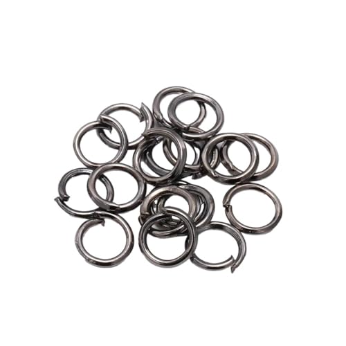 200 Stück 3 bis 20 mm bunte Spaltringe, offene Biegeringe, Verbinder for die Herstellung von DIY-Schmuck, Zubehör, Zubehör(Gunblack,4mm x 0.7mm) von LIFABOLA